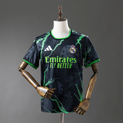 2025-26 Real Madrid Black/Green Jungle Jersey