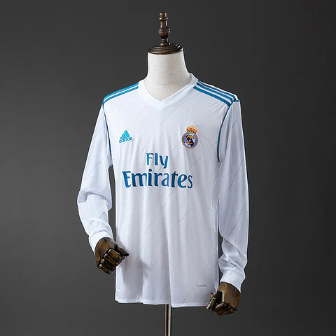 2017-18 Real Madrid Home Long Sleeve Jersey