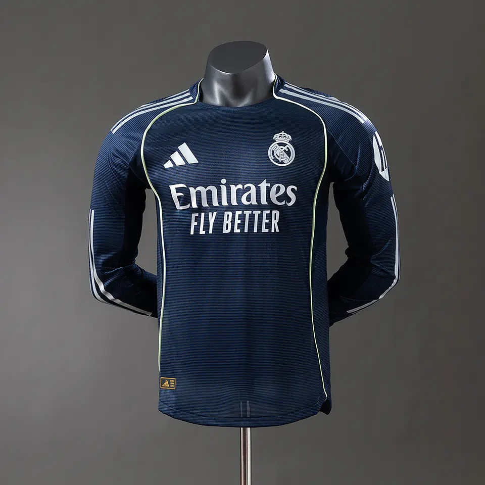 2025-26 Real Madrid Away Long Sleeve Player Edition Jersey 1