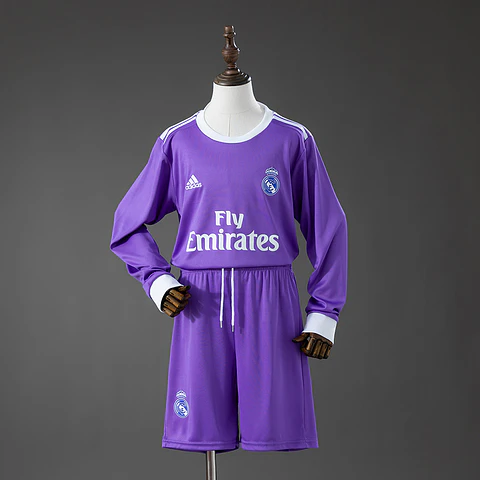 2016-17 Real Madrid Away Long Sleeve Kids Kit
