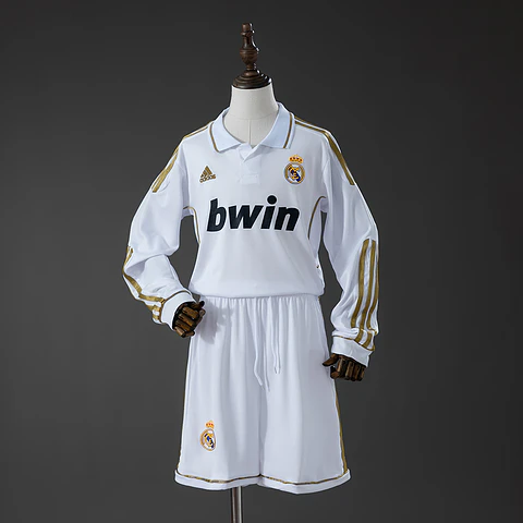 2011-12 Real Madrid Home Long Sleeve Kids Kit 