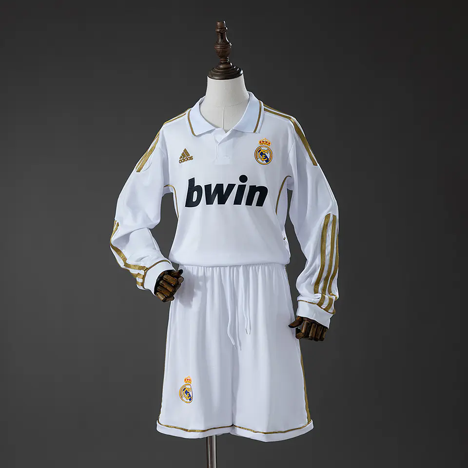2011-12 Real Madrid Home Long Sleeve Kids Kit  1