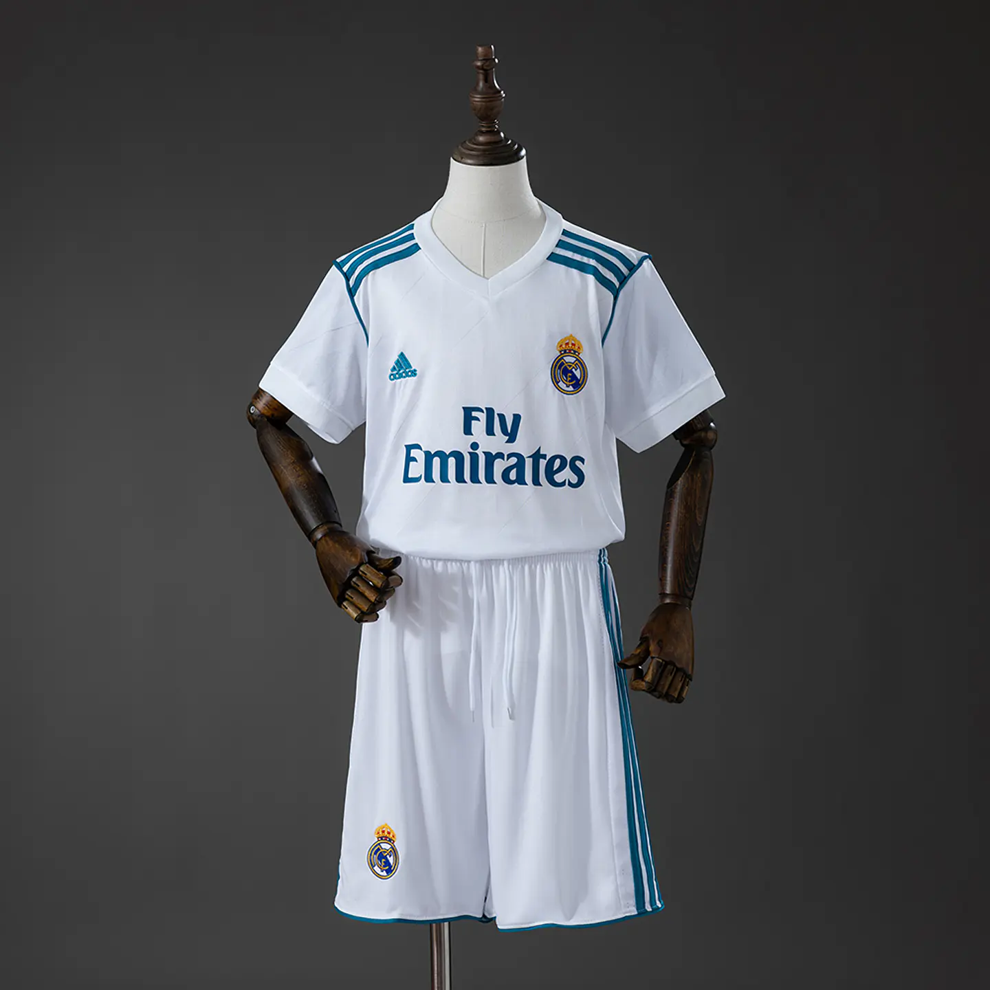 2017-18 Real Madrid Home Kids Kit 1