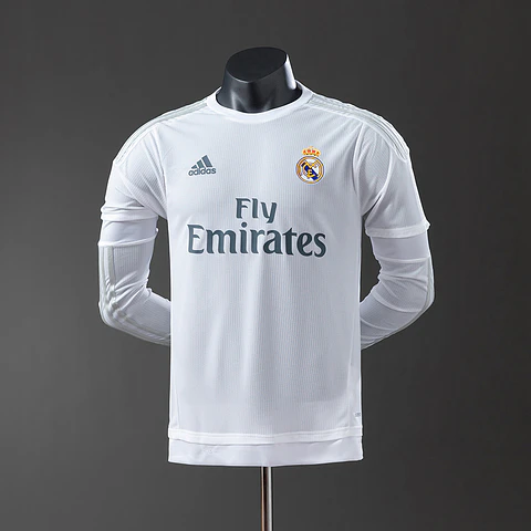 2015-16 Real Madrid Home Long Sleeve Player Edition Jersey