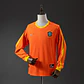 1998 Brazil Orange Long Sleeve Goalkeeper Jersey - thumbnail 1