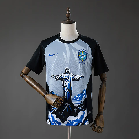 2026 Brazil Grey/Blue Christ The Redeemer Jersey