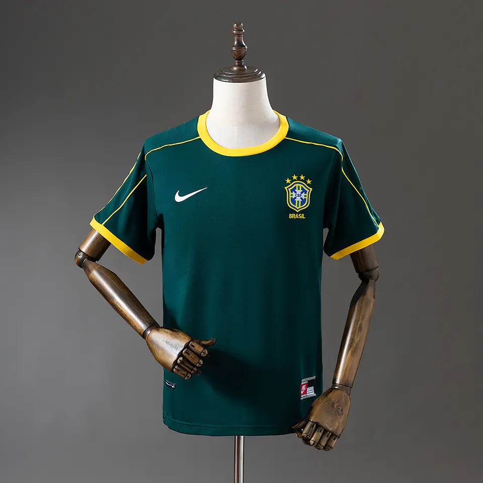 1998 Brazil Green Goalkeeper Jersey 1