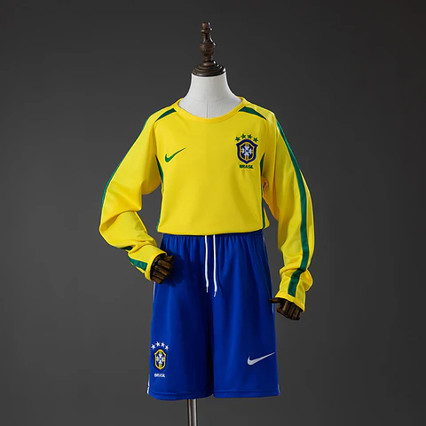 2002 Brazil Home Long Sleeve Kids Kit