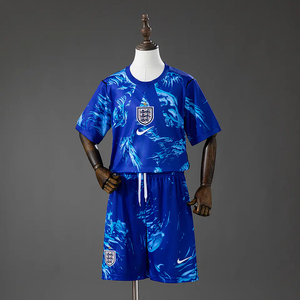 2026 England Blue Goalkeeper Kids Kit 1