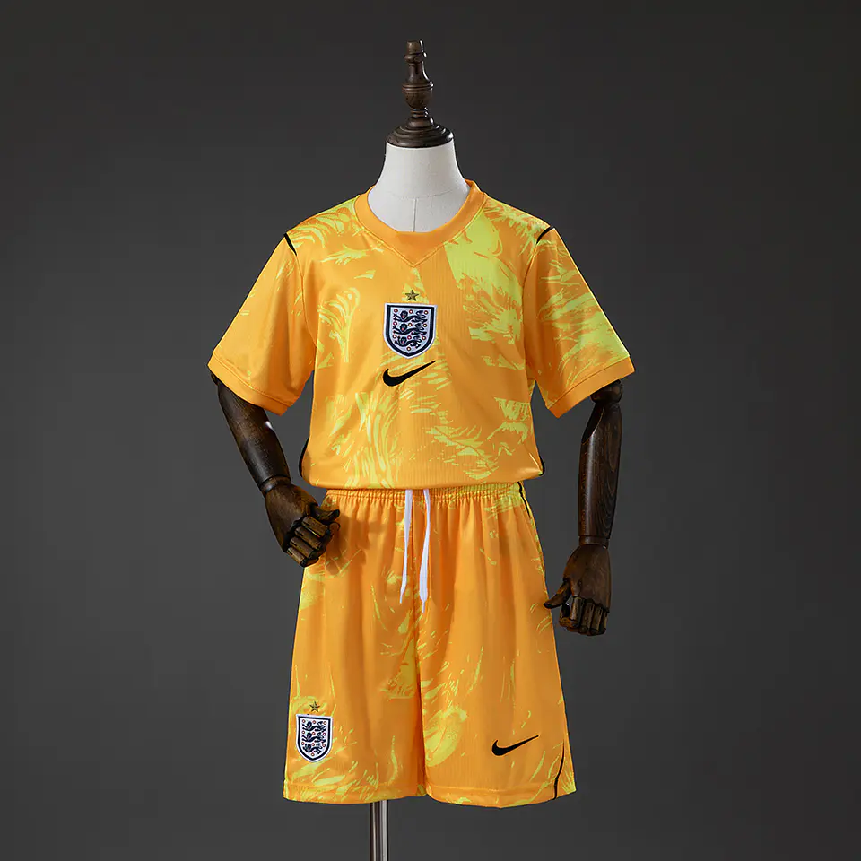 2026 England Yellow Goalkeeper Kids Kit 1
