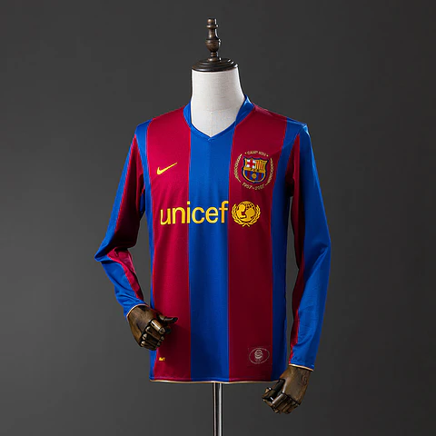 2007-08 Barcelona Home Long Sleeve Jersey