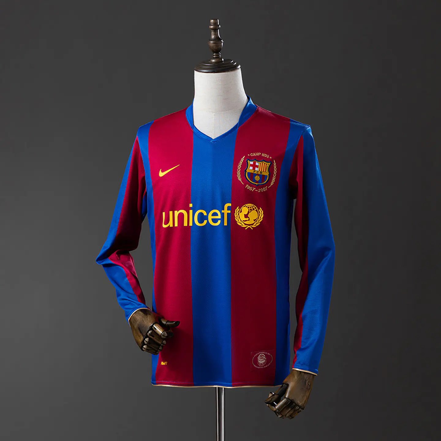 2007-08 Barcelona Home Long Sleeve Jersey 1