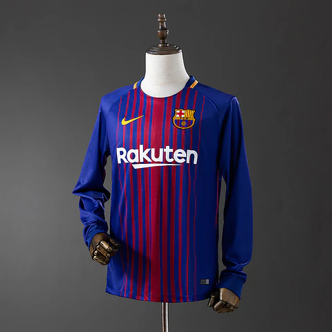 2017-18 Barcelona Home Long Sleeve Jersey