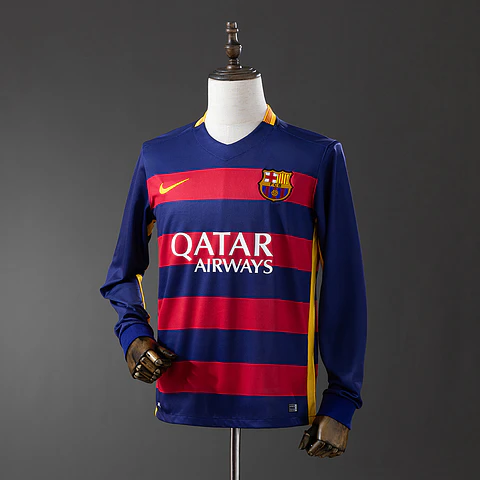2015-16 Barcelona Home Long Sleeve Jersey