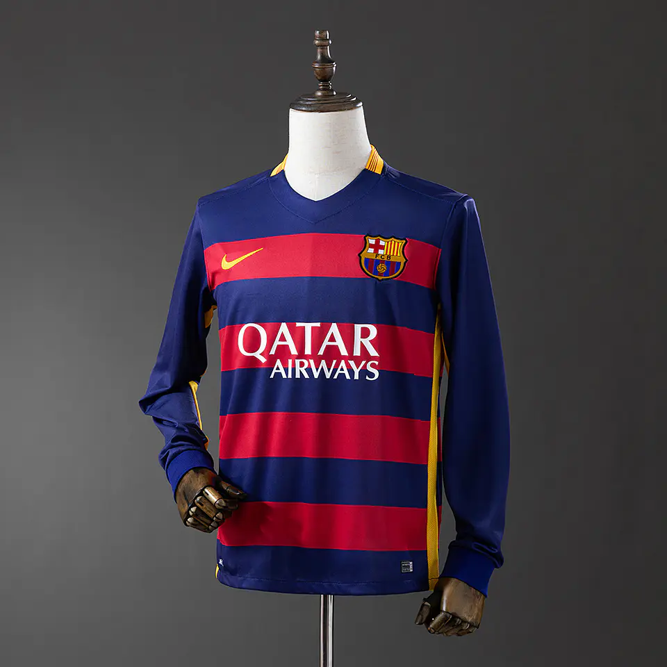 2015-16 Barcelona Home Long Sleeve Jersey 1