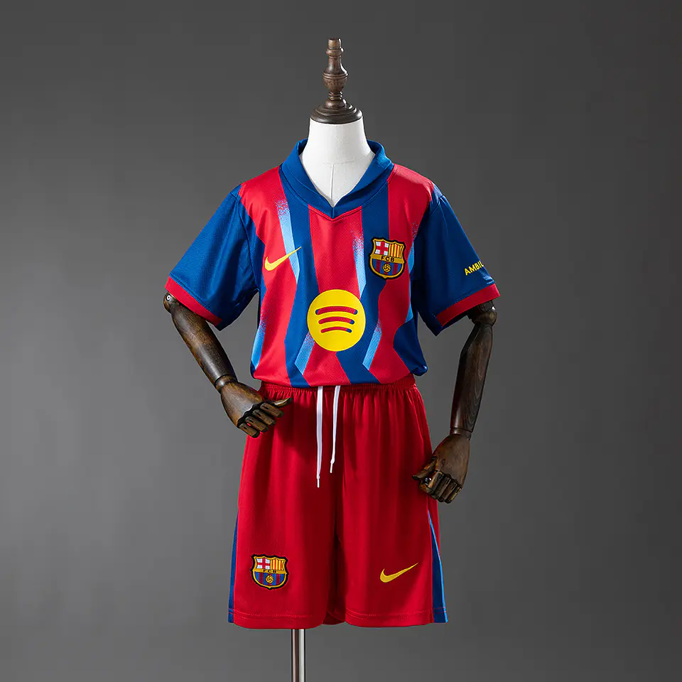 2025-26 Barcelona Fourth Kids Kit 1