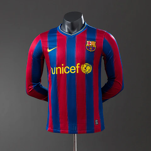 2009-10 Barcelona Home Long Sleeve Player Edition Jersey