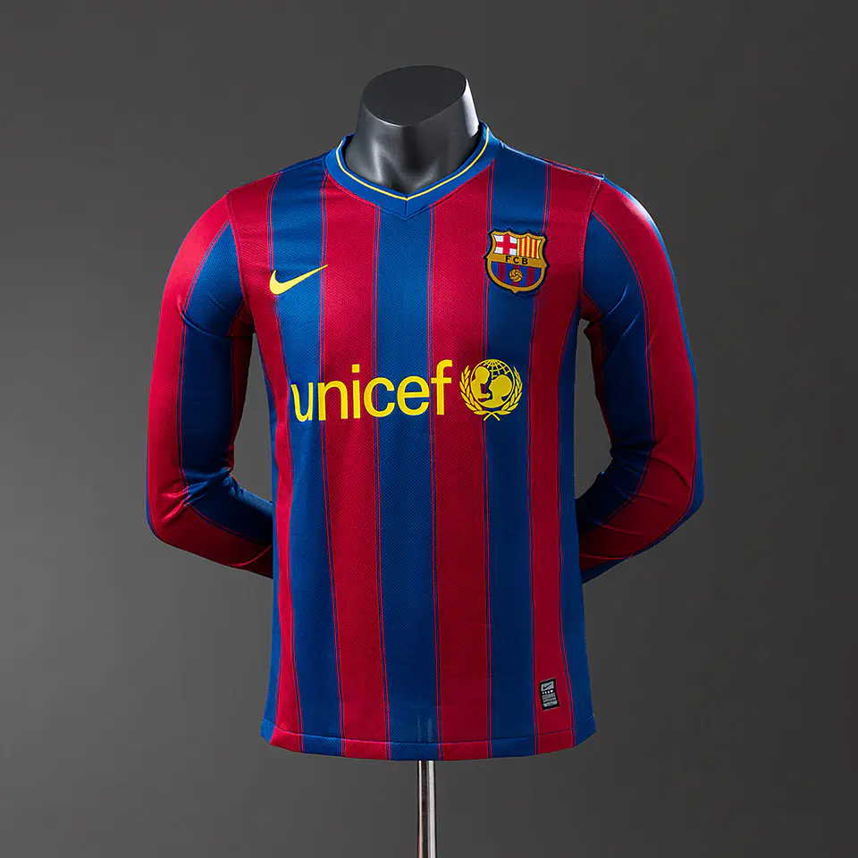 2009-10 Barcelona Home Long Sleeve Player Edition Jersey 1