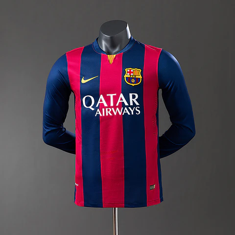 2014-15 Barcelona Home Long Sleeve Player Edition Jersey