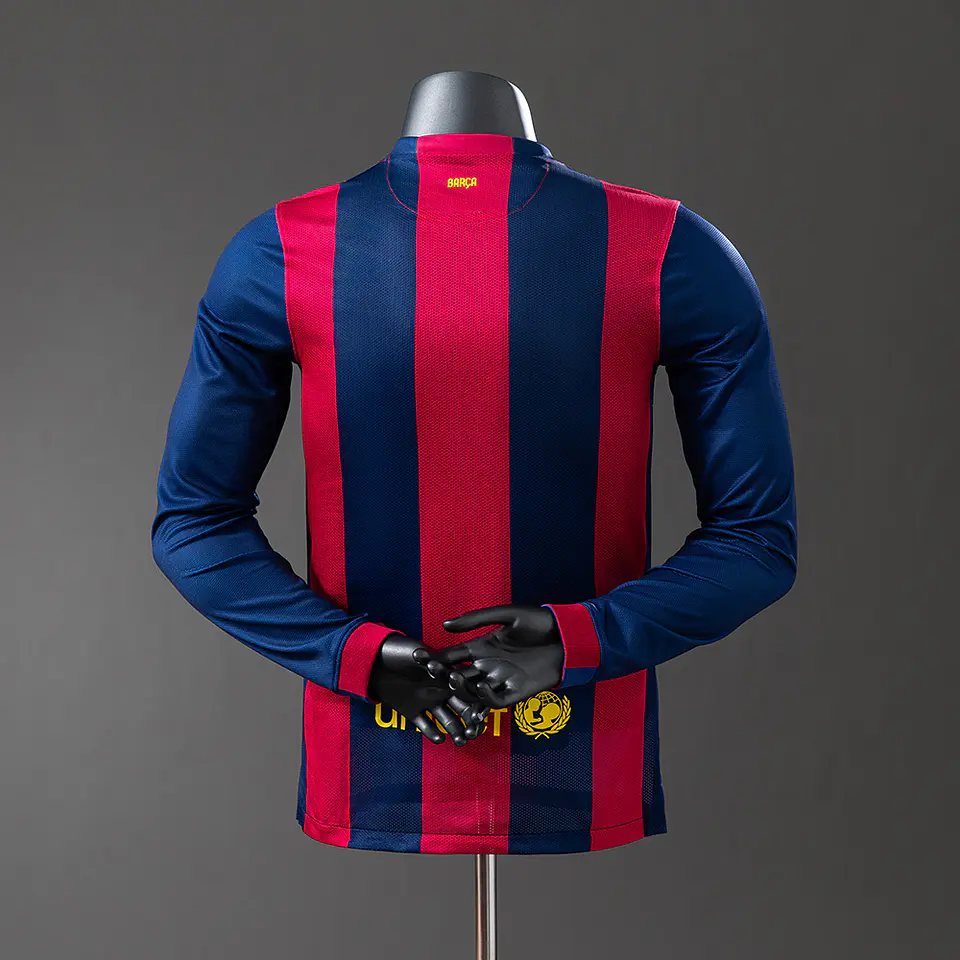 2014-15 Barcelona Home Long Sleeve Player Edition Jersey 2