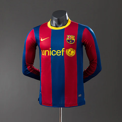 2010-11 Barcelona Home Long Sleeve Player Edition Jersey