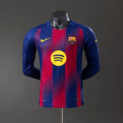 2025-26 Barcelona Home Long Sleeve Player Edition Jersey