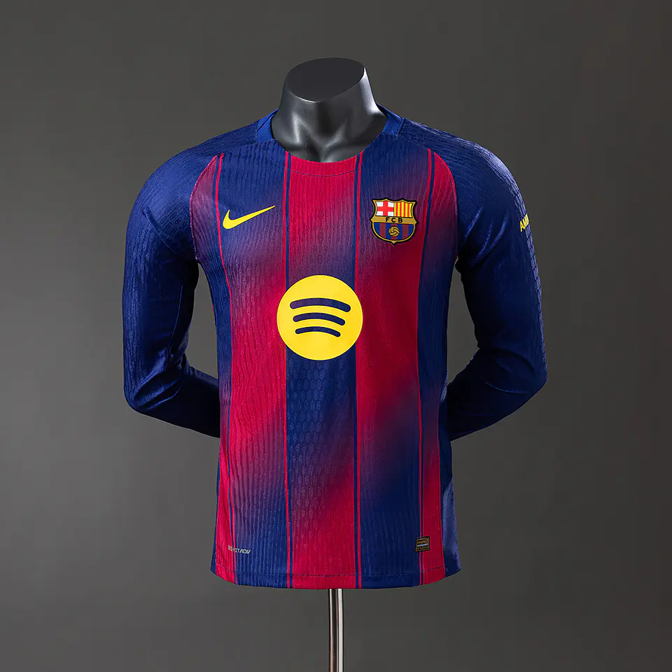 2025-26 Barcelona Home Long Sleeve Player Edition Jersey 1