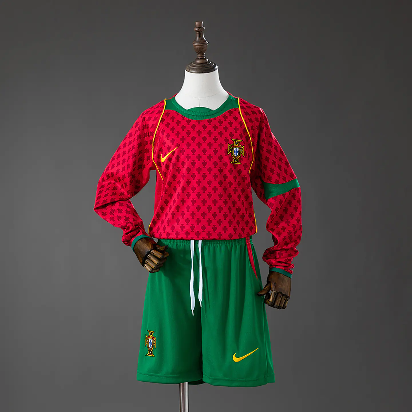 2004 Portugal Home Long Sleeve Kids Kit 1