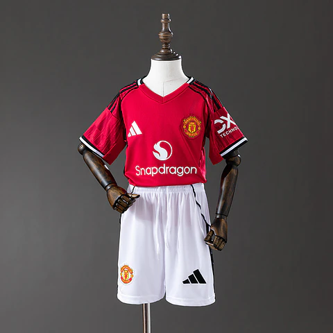 2025-26 Manchester United Home Kids Kit