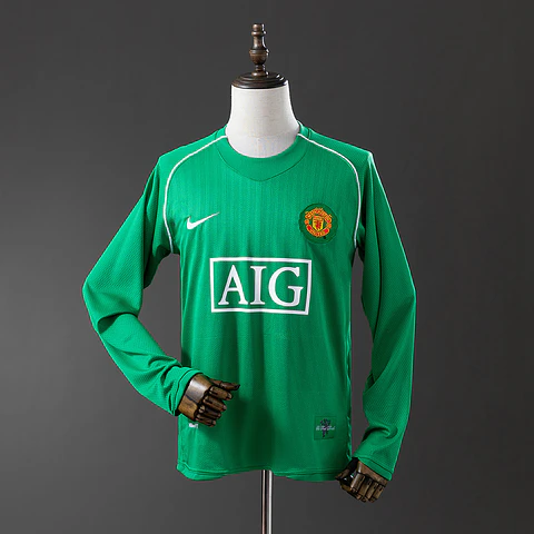 2007-08 Manchester United Green Goalkeeper Long Sleeve Jersey