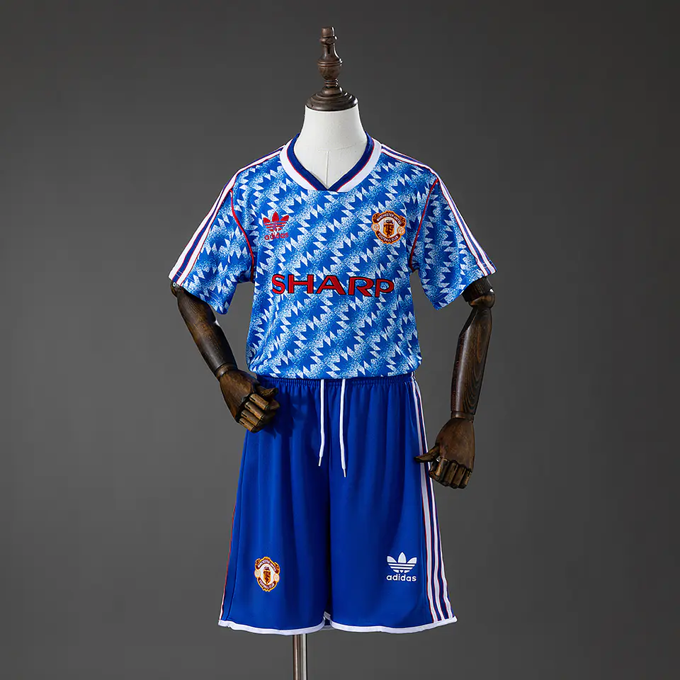 1990-92 Manchester United Away Kids Kit 1
