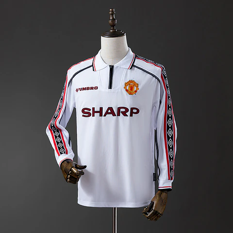 1998-00 Manchester United White Long Sleeve Jersey