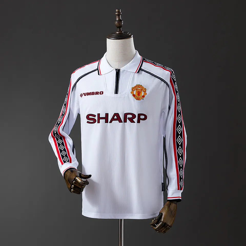 1998-00 Manchester United White Long Sleeve Jersey 1