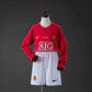 2007-08 Manchester United Home Long Sleeve Kids Kit - thumbnail 1