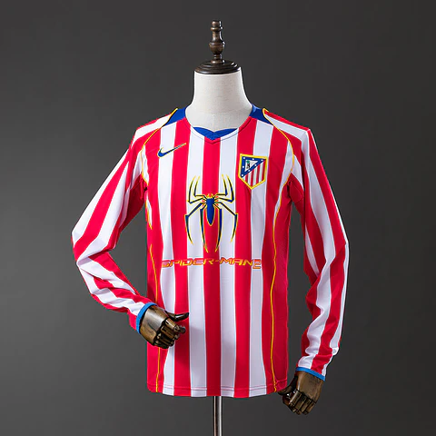 2004-05 Atletico Madrid Home Long Sleeve Jersey