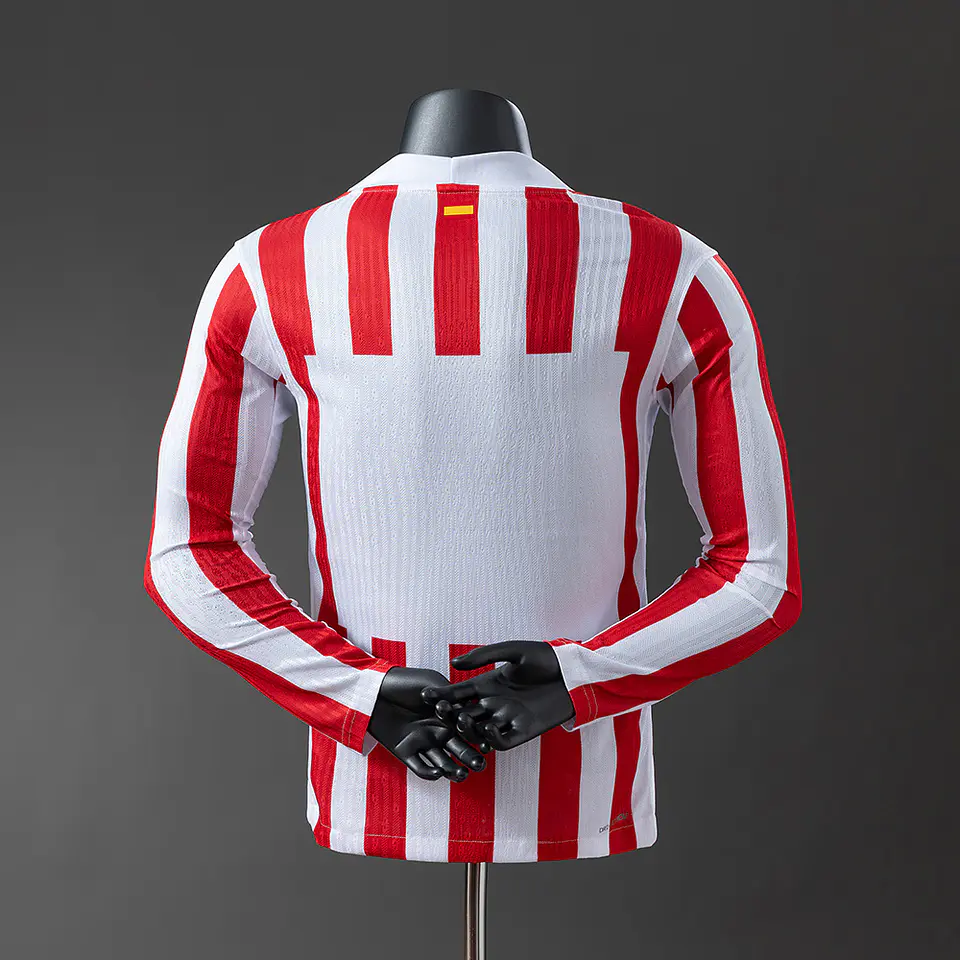 2025-26 Atletico Madrid Home Long Sleeve Player Edition Jersey 2