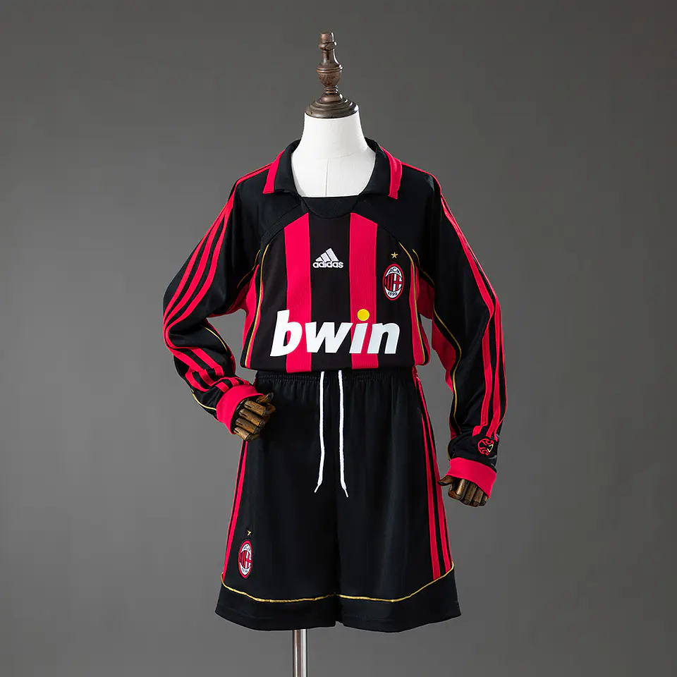 2006-07 AC Milan Home Long Sleeve Kids Kit 1
