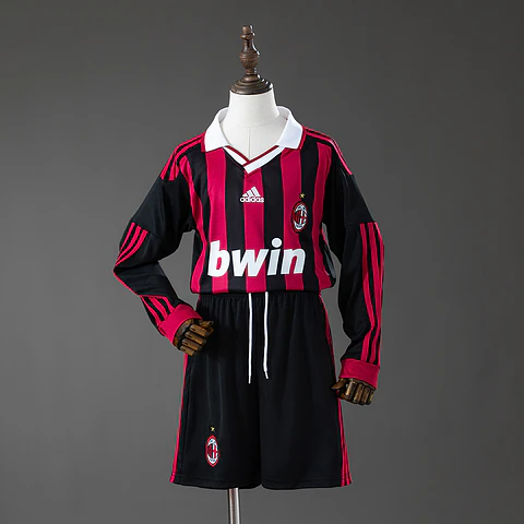 2009-10 AC Milan Home Long Sleeve Kids Kit