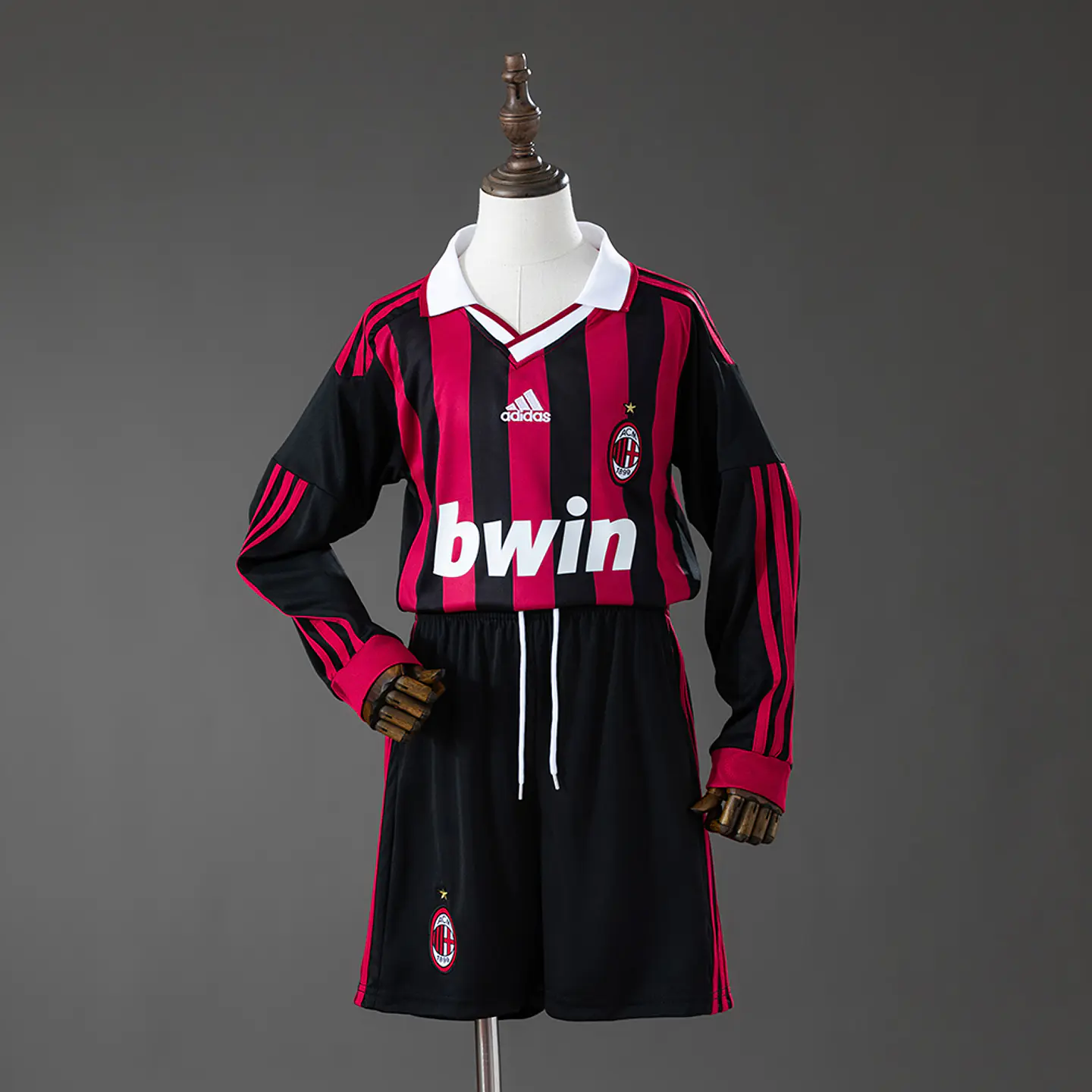 2009-10 AC Milan Home Long Sleeve Kids Kit 1
