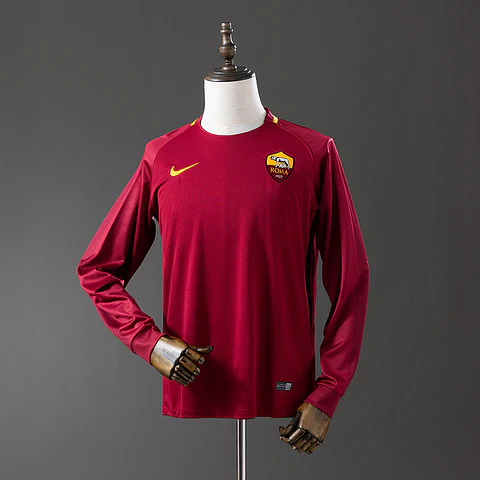 2017-18 AS Roma Home Long Sleeve Jersey