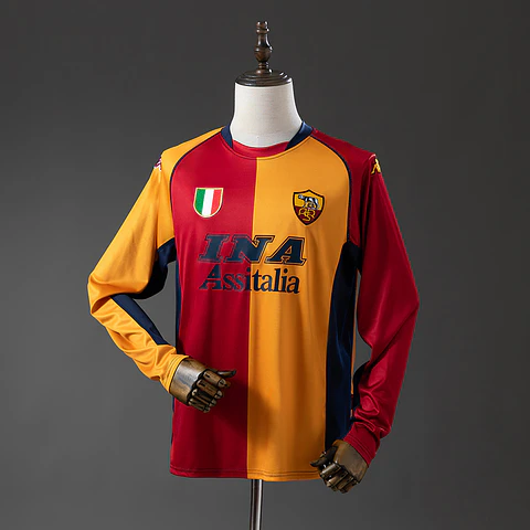 2001-02 AS Roma Champions League Home Long Sleeve Jersey