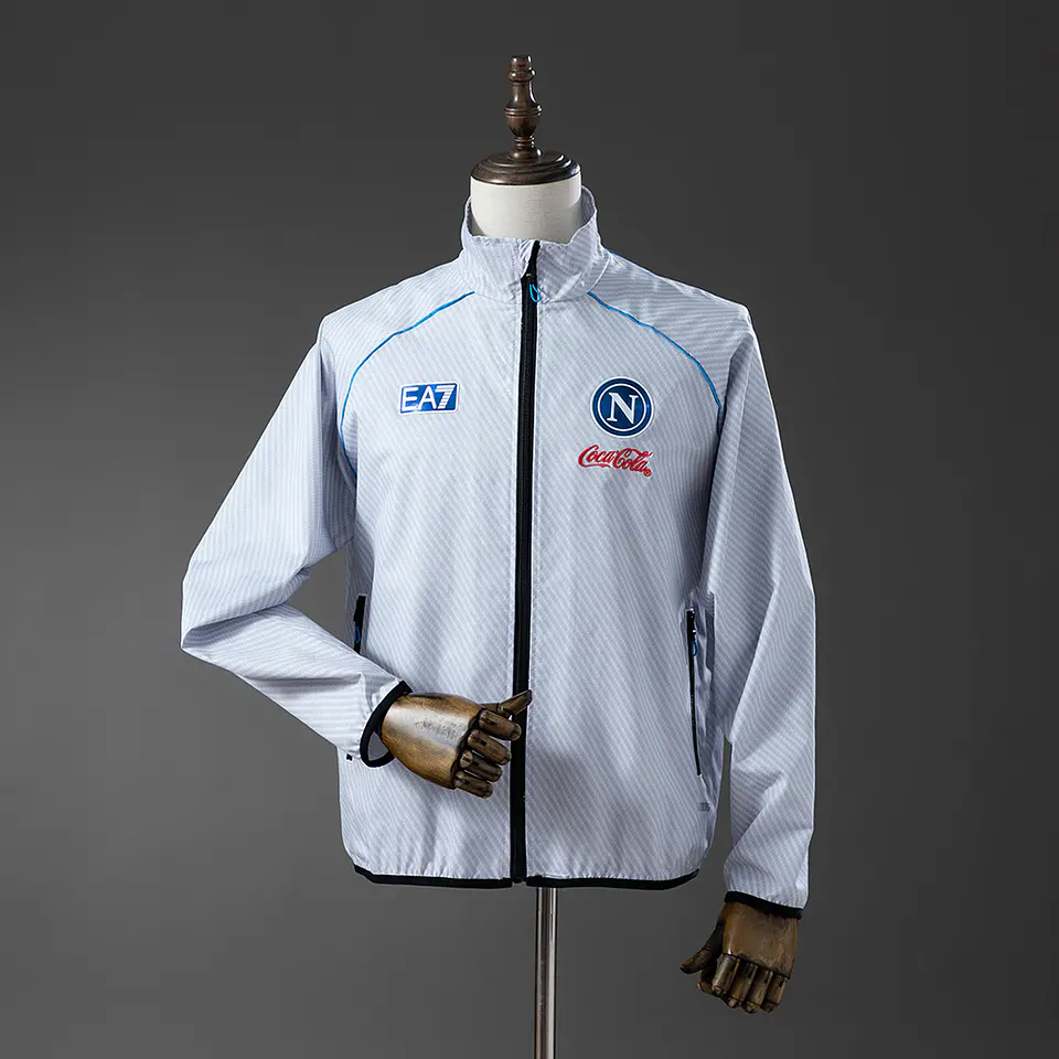 2025-26 Napoli Grey Rain Jacket 1