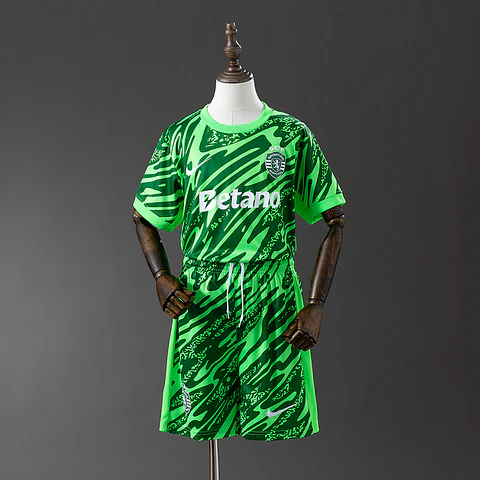 2025-26 Sporting Lisbon Green Goalkeeper Kids Kit