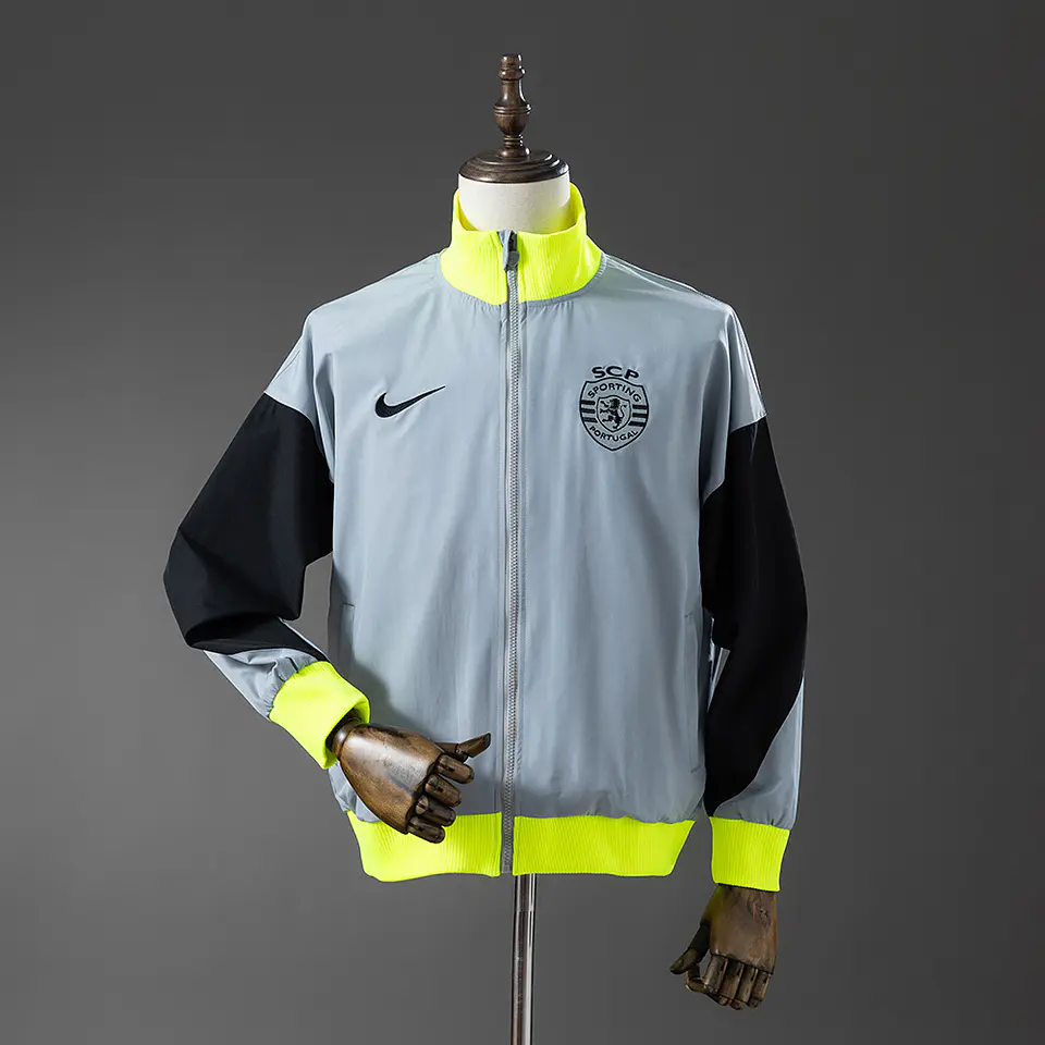 2025-26 Sporting Lisbon Grey Track Jacket 1