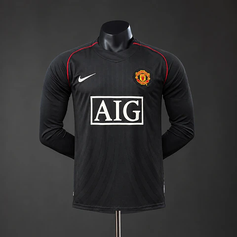 2007-08 Manchester United Away Long Sleeve Player Edition Jersey