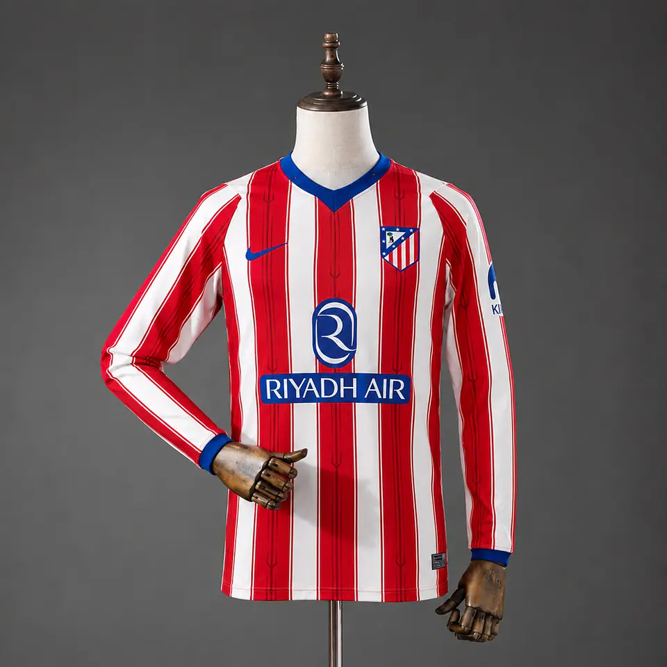 2026-27 Atletico Madrid Home Long Sleeve Jersey 1