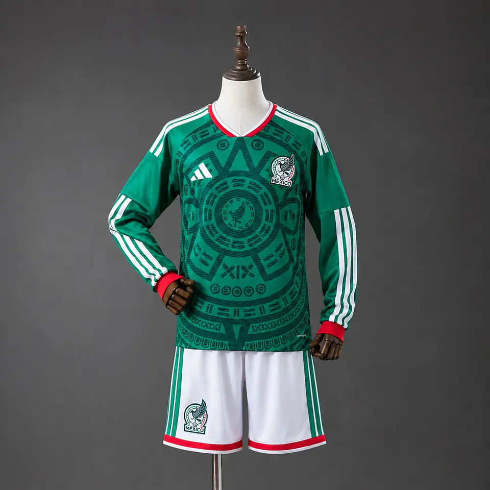 2026 Mexico Home Long Sleeve Kids Kit 1