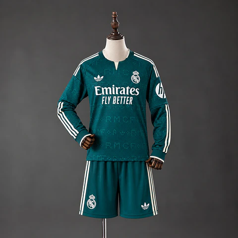 2026-27 Real Madrid Away Long Sleeve Kids Kit