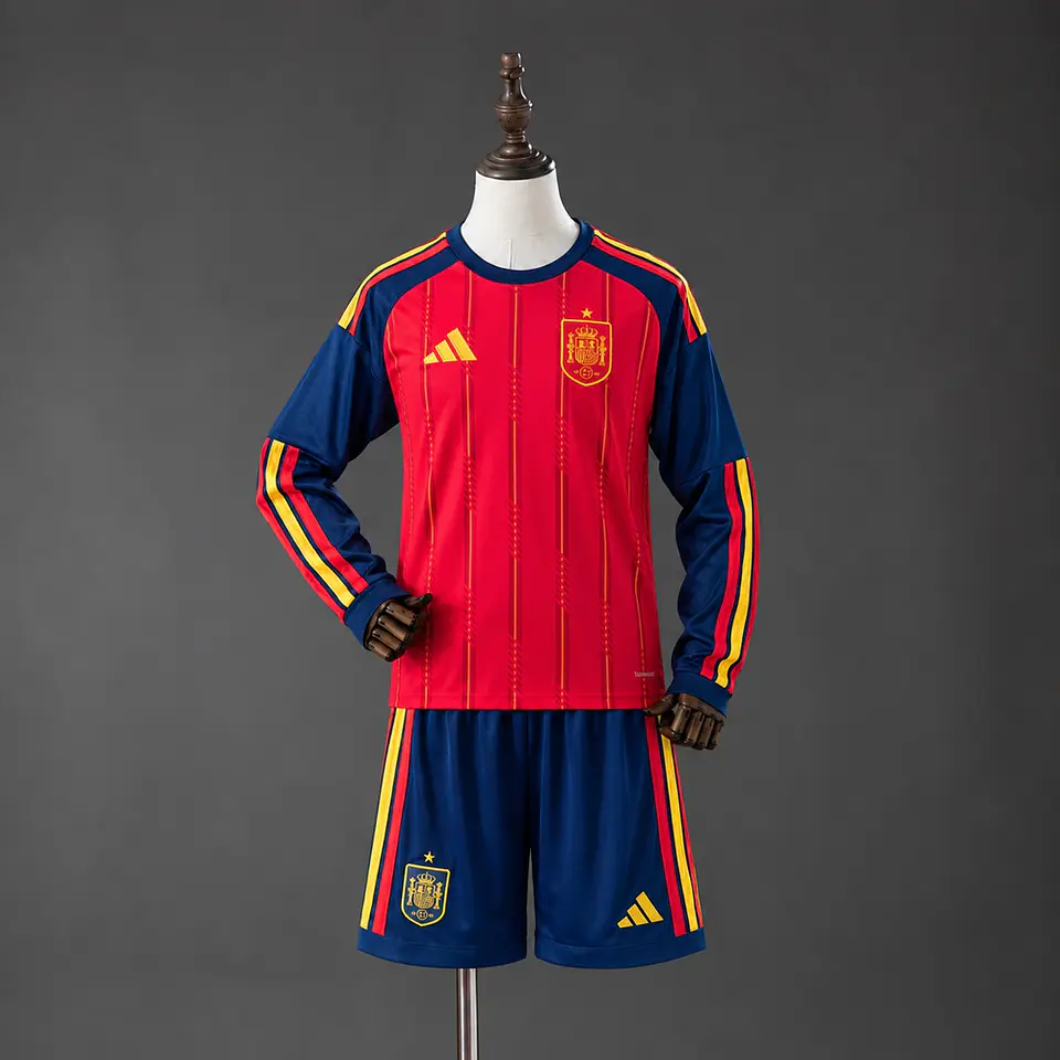 2026 Spain Home Long Sleeve Kids Kit 1