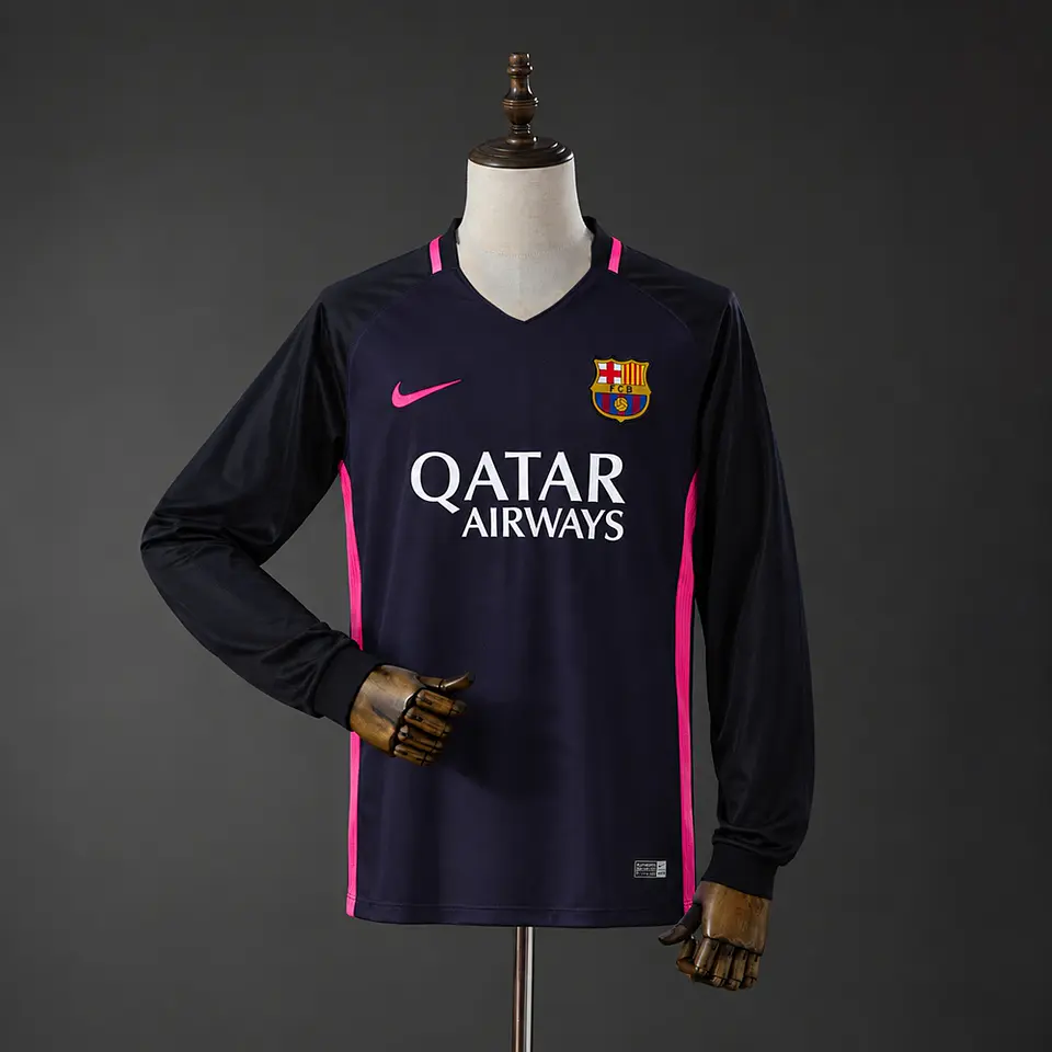 2016-17 Barcelona Away Long Sleeve Jersey 1